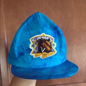 Camel Vintage Blue Tie Dye Logo Cap